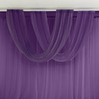 Purple Sheer Chiffon Valance Curtain 4ft x 5ft â€“ Wedding Arch Drape with Rod Pocket, Voile Backdrop Panel - Bell Racket Store