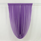 Purple Sheer Chiffon Valance Curtain 4ft x 6ft â€“ Wedding Arch Drape with Rod Pocket, Voile Backdrop Panel - Bell Racket Store