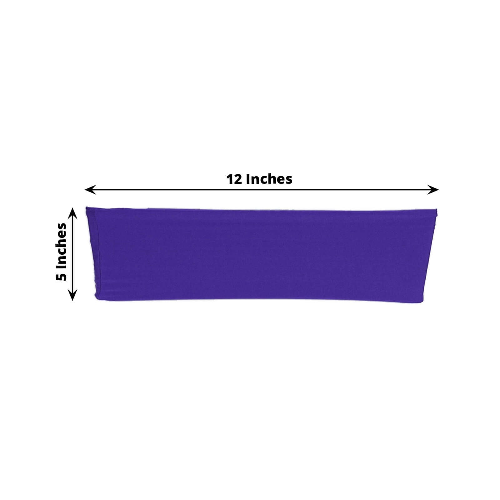 5 Pack Stretch Spandex Chair Sashes Purple - Fitted Finish Two Ply Heavy Duty Chair Bands 5"x12"