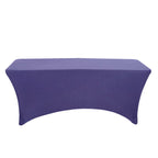 Stretch Spandex 96"x30" Rectangle Table Cover Purple - Durable Form-Fitting Tablecloth