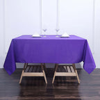 Polyester Square 70"x70" Tablecloth Purple - Wrinkle-Resistant & Durable Table Cover
