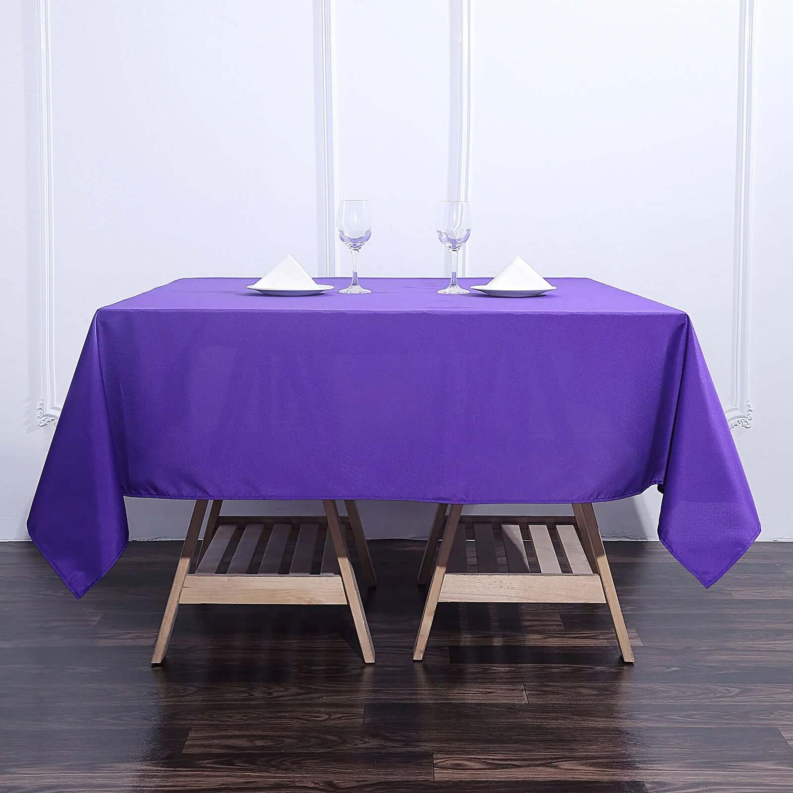 Polyester Square 70"x70" Tablecloth Purple - Wrinkle-Resistant & Durable Table Cover