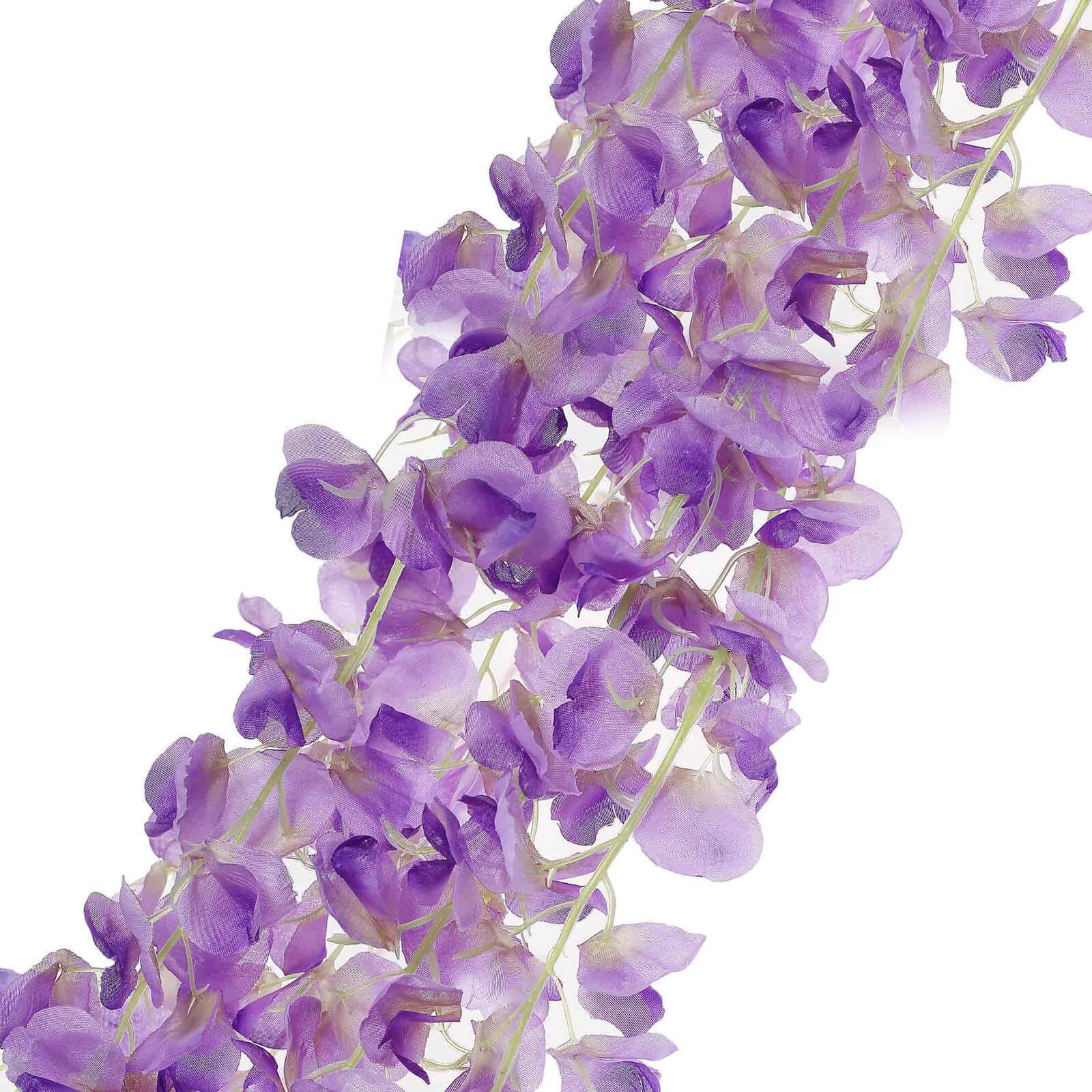 42" Silk Hanging Wisteria Flower Garland Vines in Lavender Lilac, Elaborated 5 Full Strands in 1 Bush