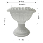 4 Pack 11" Off White Crafted All Weather Roman Inspired Pedestal Column Flower Plant Stand Pot - PVC