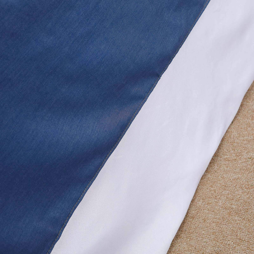 Polyester 90"x132" Rectangle Tablecloth Dark Denim Blue - Seamless Faux Denim Design for Classy Celebrations