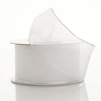 10 Yards 1.5" White Sheer Organza Wired Edge Ribbon