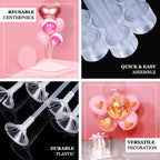 2 Pack Clear Balloon Centerpieces Holder, 30" Table Top Balloon Stand Stick Kit