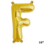 16" Shiny Metallic Gold Mylar Foil Alphabet Letter & Number Balloons