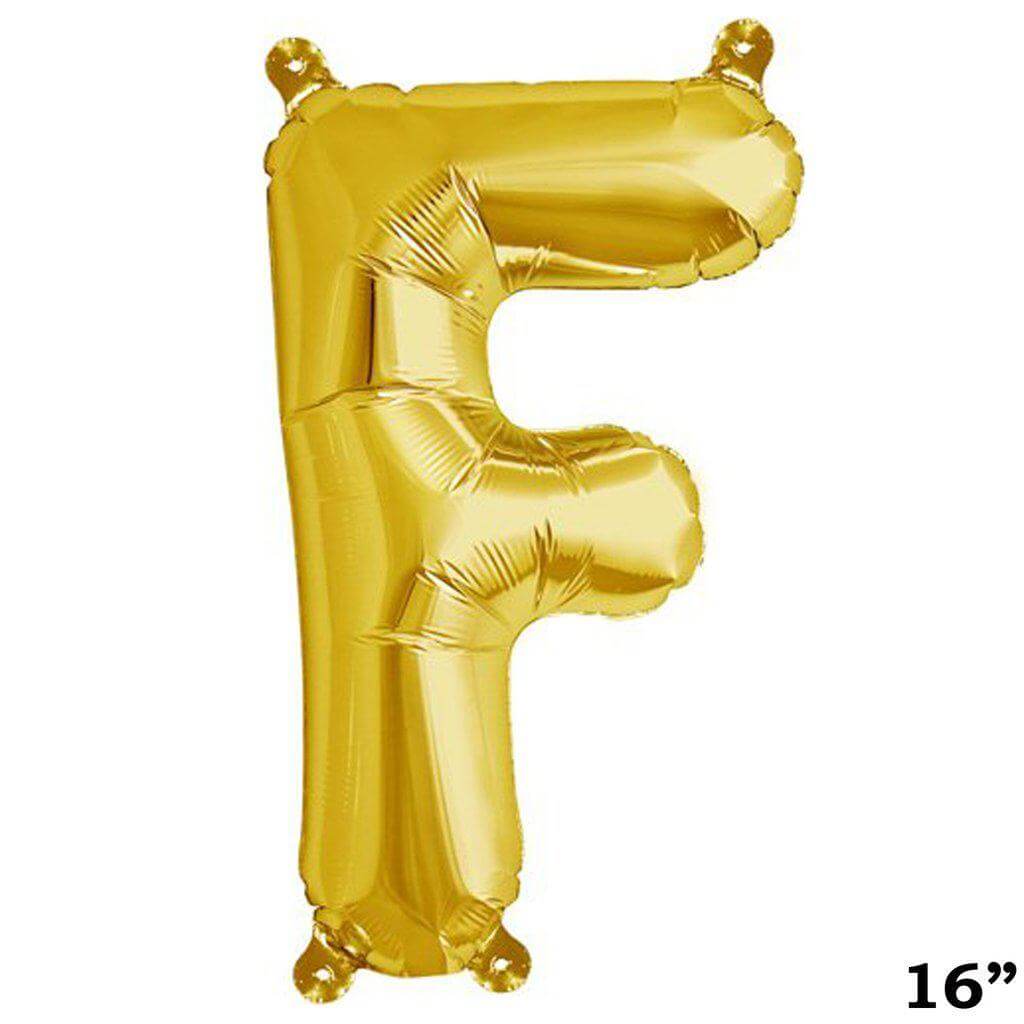 16" Shiny Metallic Gold Mylar Foil Alphabet Letter & Number Balloons