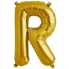 13" Matte Gold Letter and Number Balloons, Mylar Foil Balloons