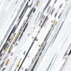 8ft Silver Metallic Tinsel Foil Fringe Doorway Curtain Party Backdrop