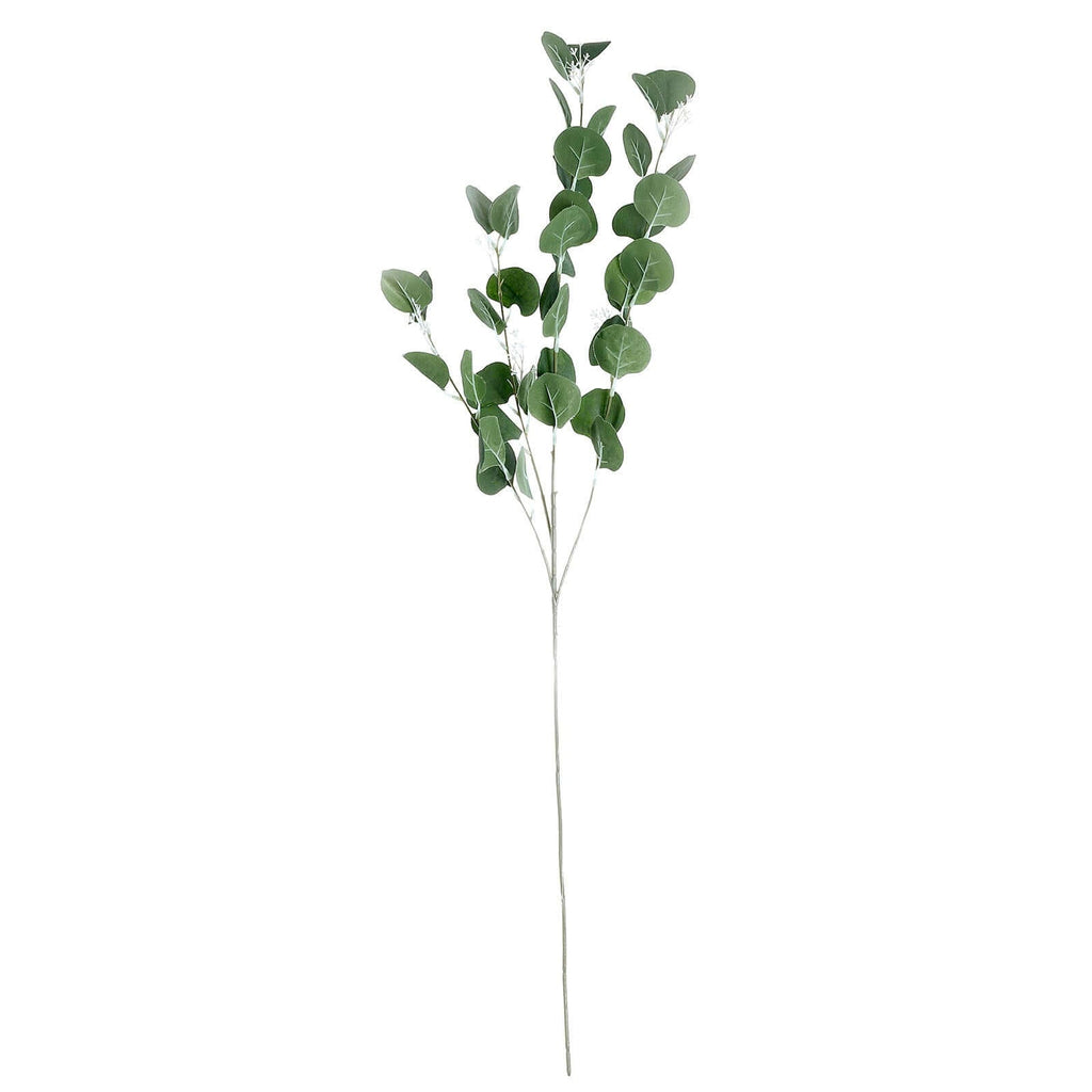 2 Bushes 40" Tall Green Artificial Eucalyptus Branches, Faux Plants