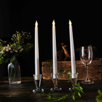 3-Pack LED Decorative Lighting Warm Flickering White - Flameless Taper Candles 11"