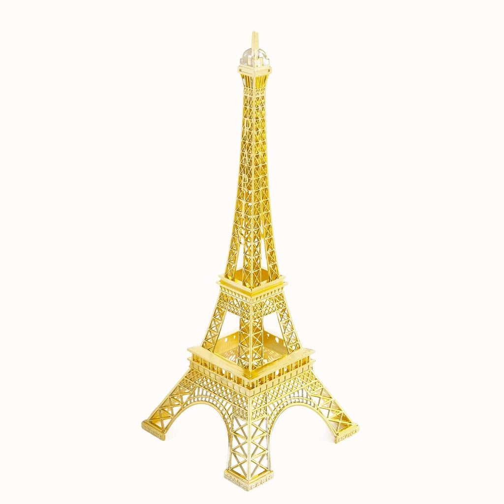 Eiffel Tower Table Centerpiece Metal Gold - Stylish Decorative Cake Topper for Parties & Gatherings 10"