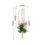 5 Pack 44" Silk Hanging Wisteria Flower Garland Vines in Blush, 3 Strands in 1 Bush
