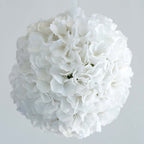 4 Pack 7" White Artificial Silk Hydrangea Kissing Flower Balls