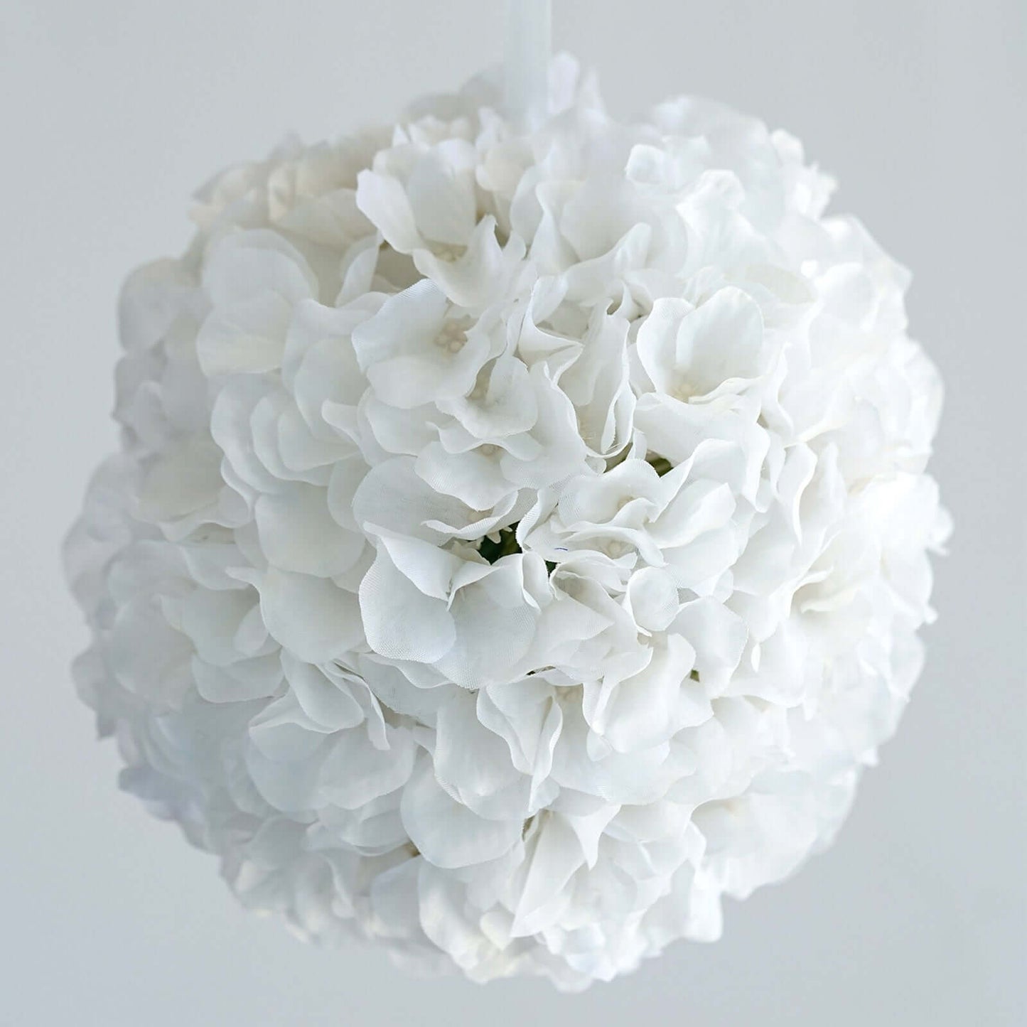 4 Pack 7" White Artificial Silk Hydrangea Kissing Flower Balls