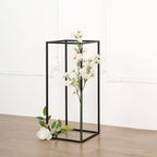 2-Pack Wedding Flower Stand Black Metal Geometric Column Frame Rectangular - Versatile Floral Pedestal for Sophisticated Arrangements 24"