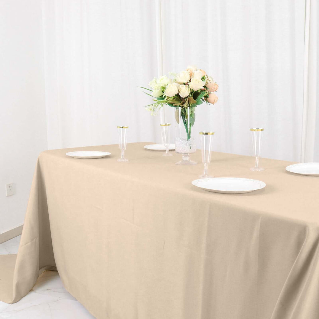 Polyester 90"x156" Rectangle Tablecloth Nude - Seamless Wrinkle-Resistant Table Cover