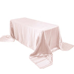 Satin Rectangular 90"x156" Tablecloth Blush - Seamless Table Cover