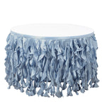 Taffeta 17ft Table Skirt Dusty Blue - Cascading Curly Willow Style Table Cover