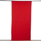 Red 4 - Way Stretch Spandex Event Curtain Drapes, Wrinkle Free Backdrop Event Panel with Rod Pockets - 5ftx10ft - Bell Racket Store