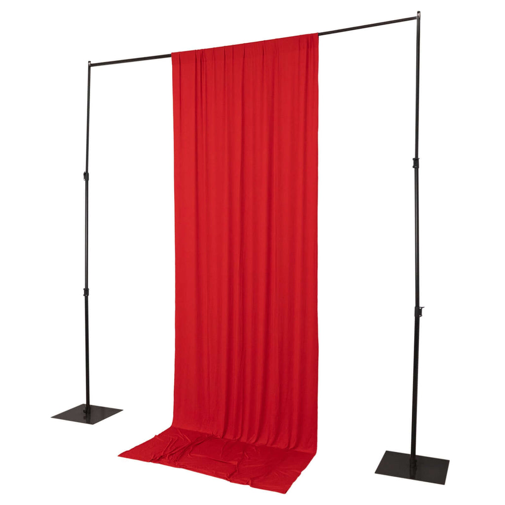 Red 4 - Way Stretch Spandex Event Curtain Drapes, Wrinkle Free Backdrop Event Panel with Rod Pockets - 5ftx12ft - Bell Racket Store