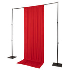 Red 4 - Way Stretch Spandex Event Curtain Drapes, Wrinkle Free Backdrop Event Panel with Rod Pockets - 5ftx12ft - Bell Racket Store