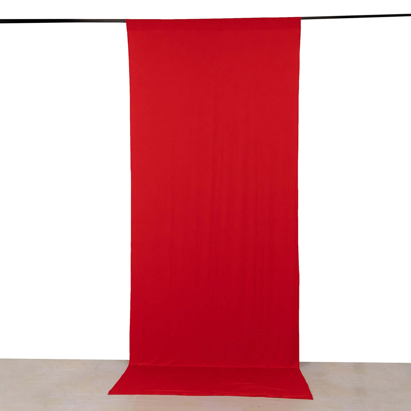 Red 4 - Way Stretch Spandex Event Curtain Drapes, Wrinkle Free Backdrop Event Panel with Rod Pockets - 5ftx12ft - Bell Racket Store