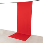 Red 4 - Way Stretch Spandex Event Curtain Drapes, Wrinkle Free Backdrop Event Panel with Rod Pockets - 5ftx14ft - Bell Racket Store