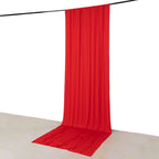 Red 4 - Way Stretch Spandex Event Curtain Drapes, Wrinkle Free Backdrop Event Panel with Rod Pockets - 5ftx14ft - Bell Racket Store