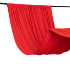 Red 4 - Way Stretch Spandex Event Curtain Drapes, Wrinkle Free Backdrop Event Panel with Rod Pockets - 5ftx16ft - Bell Racket Store