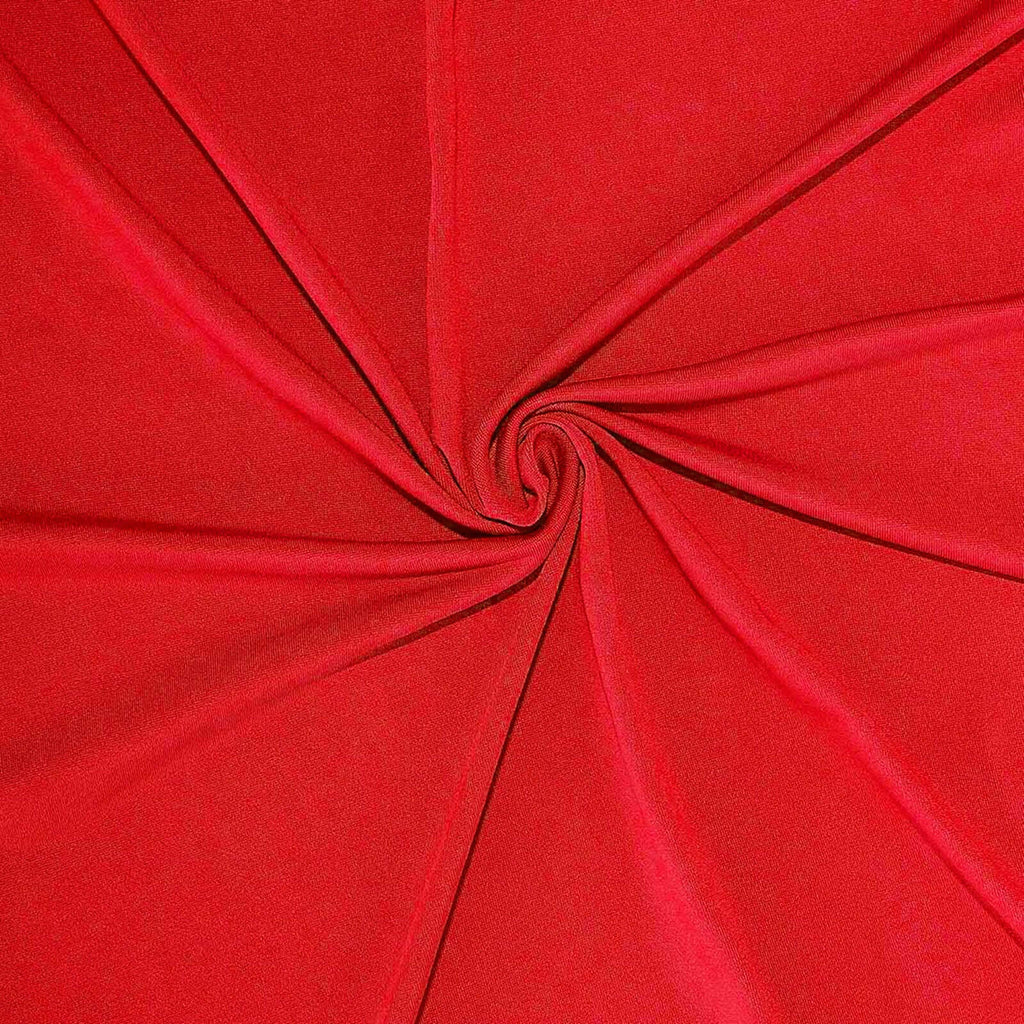 Red 4 - Way Stretch Spandex Event Curtain Drapes, Wrinkle Free Backdrop Event Panel with Rod Pockets - 5ftx16ft - Bell Racket Store