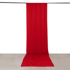 Red 4 - Way Stretch Spandex Event Curtain Drapes, Wrinkle Free Backdrop Event Panel with Rod Pockets - 5ftx16ft - Bell Racket Store