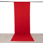 Red 4 - Way Stretch Spandex Event Curtain Drapes, Wrinkle Free Backdrop Event Panel with Rod Pockets - 5ftx16ft - Bell Racket Store