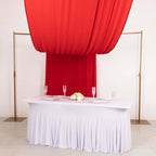 Red 4 - Way Stretch Spandex Event Curtain Drapes, Wrinkle Free Backdrop Event Panel with Rod Pockets - 5ftx18ft - Bell Racket Store