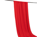 Red 4 - Way Stretch Spandex Event Curtain Drapes, Wrinkle Free Backdrop Event Panel with Rod Pockets - 5ftx18ft - Bell Racket Store
