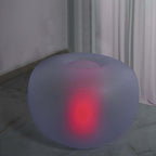 22" Color Changing LED Light Up Inflatable Pouf Ottoman, Waterproof Illuminated Remote Battery Operated Furniture
