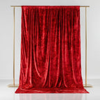 Red Crushed Velvet Backdrop Curtain â€“ 5ft x 10ft Event Drape with Rod Pocket, Privacy Panel for Photo Booths & Events - Bell Racket Store
