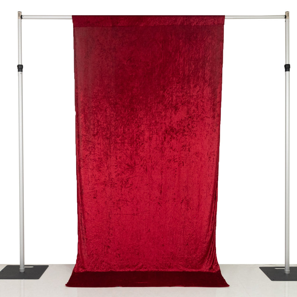 Red Crushed Velvet Backdrop Curtain â€“ 5ft x 10ft Event Drape with Rod Pocket, Privacy Panel for Photo Booths & Events - Bell Racket Store