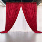 Red Crushed Velvet Backdrop Curtain â€“ 5ft x 12ft Event Drape with Rod Pocket, Privacy Panel for Photo Booths & Events - Bell Racket Store