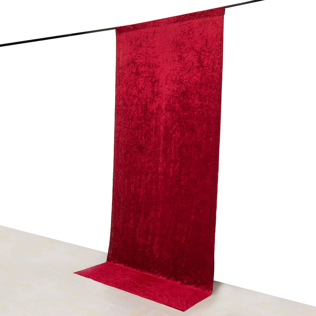 Red Crushed Velvet Backdrop Curtain â€“ 5ft x 12ft Event Drape with Rod Pocket, Privacy Panel for Photo Booths & Events - Bell Racket Store