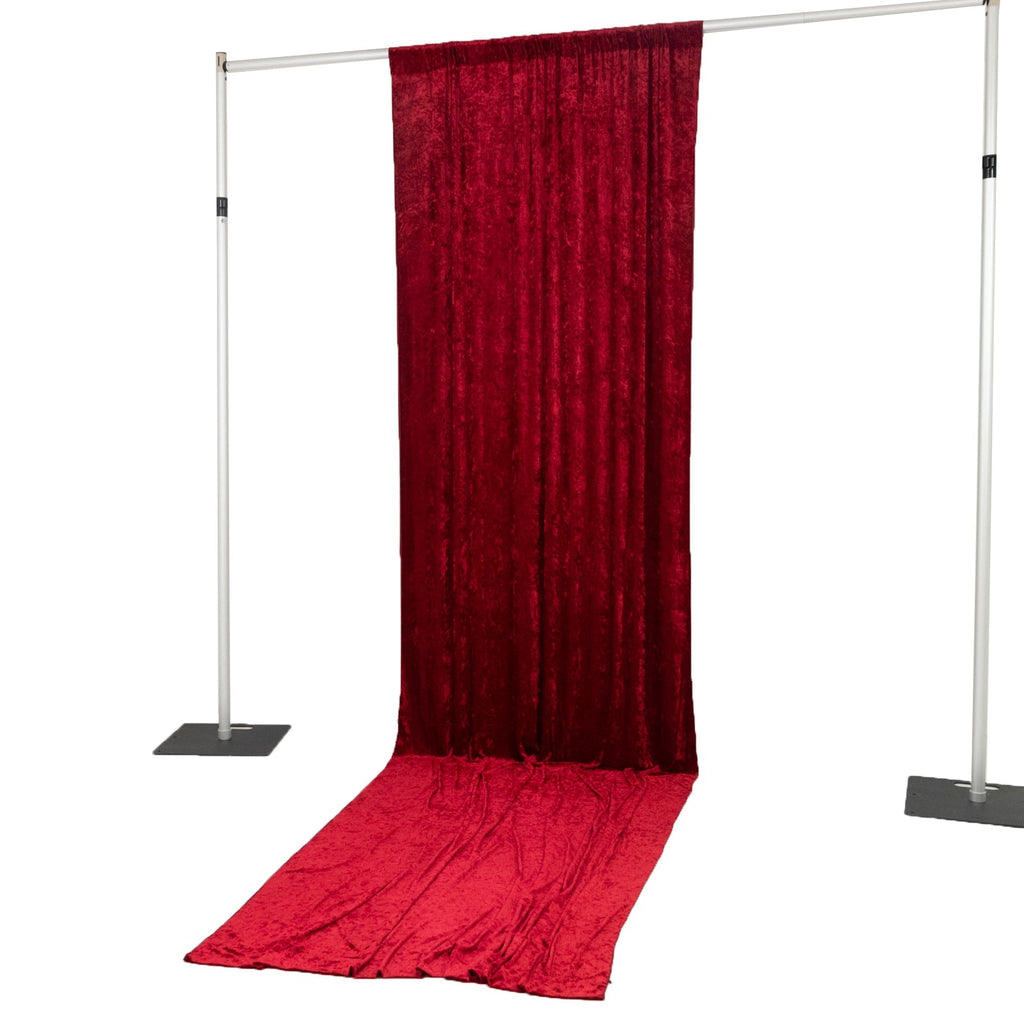 Red Crushed Velvet Backdrop Curtain â€“ 5ft x 14ft Event Drape with Rod Pocket, Privacy Panel for Photo Booths & Events - Bell Racket Store