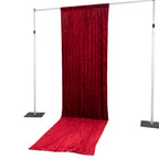 Red Crushed Velvet Backdrop Curtain â€“ 5ft x 14ft Event Drape with Rod Pocket, Privacy Panel for Photo Booths & Events - Bell Racket Store