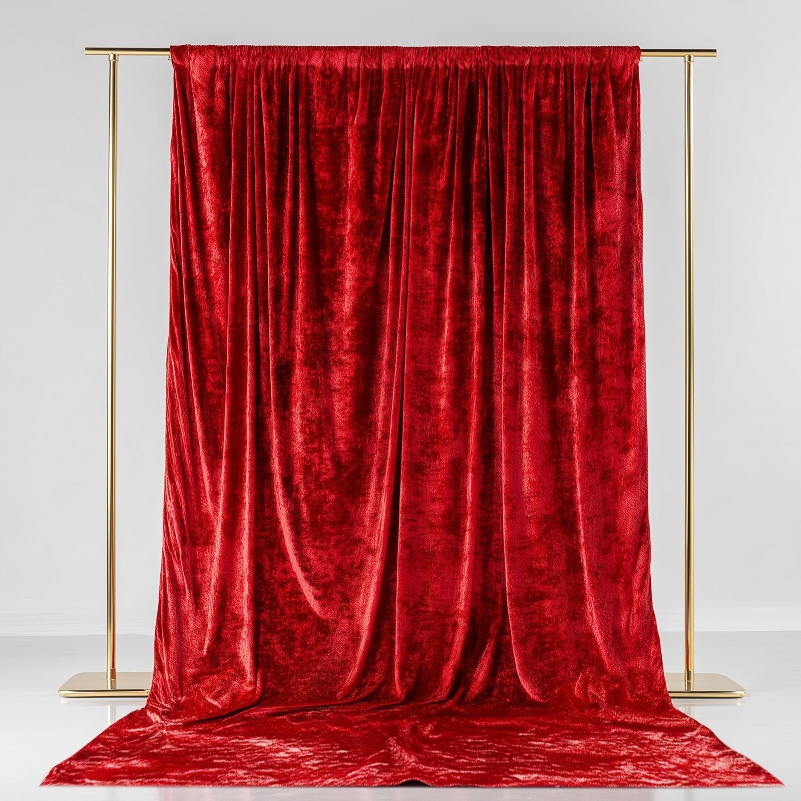 Red Crushed Velvet Backdrop Curtain â€“ 5ft x 14ft Event Drape with Rod Pocket, Privacy Panel for Photo Booths & Events - Bell Racket Store