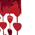 Red Heart Chain Foil Fringe Curtain Party Backdrop, Metallic Red Tinsel Streamer Party Decor - Door Window Foil Curtain - 3ftx6.5ft - Bell Racket Store