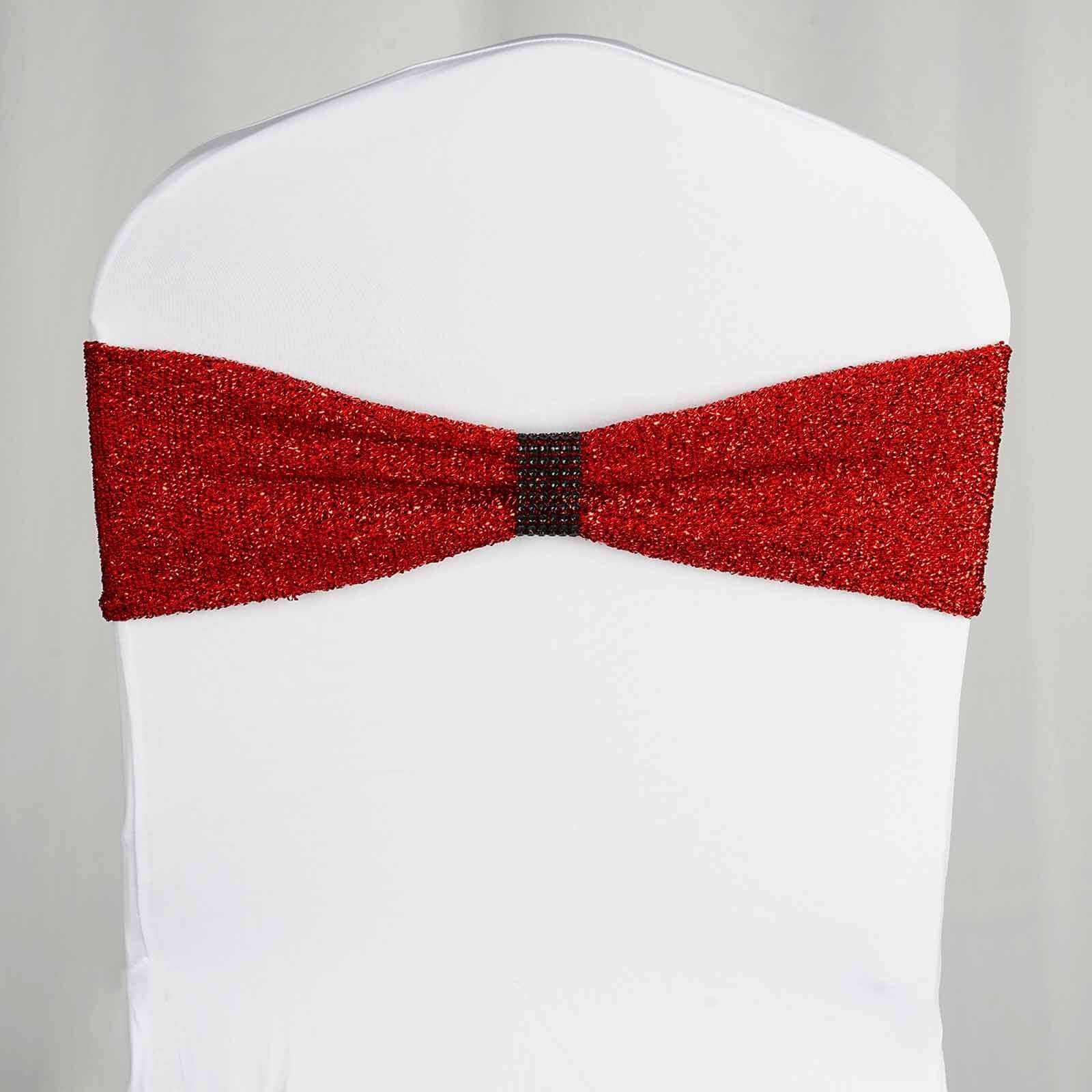 10 Pack Rhinestone Napkin Rings with Velcro Brooch Buckle Black - Stylish Design for Chair Sashes