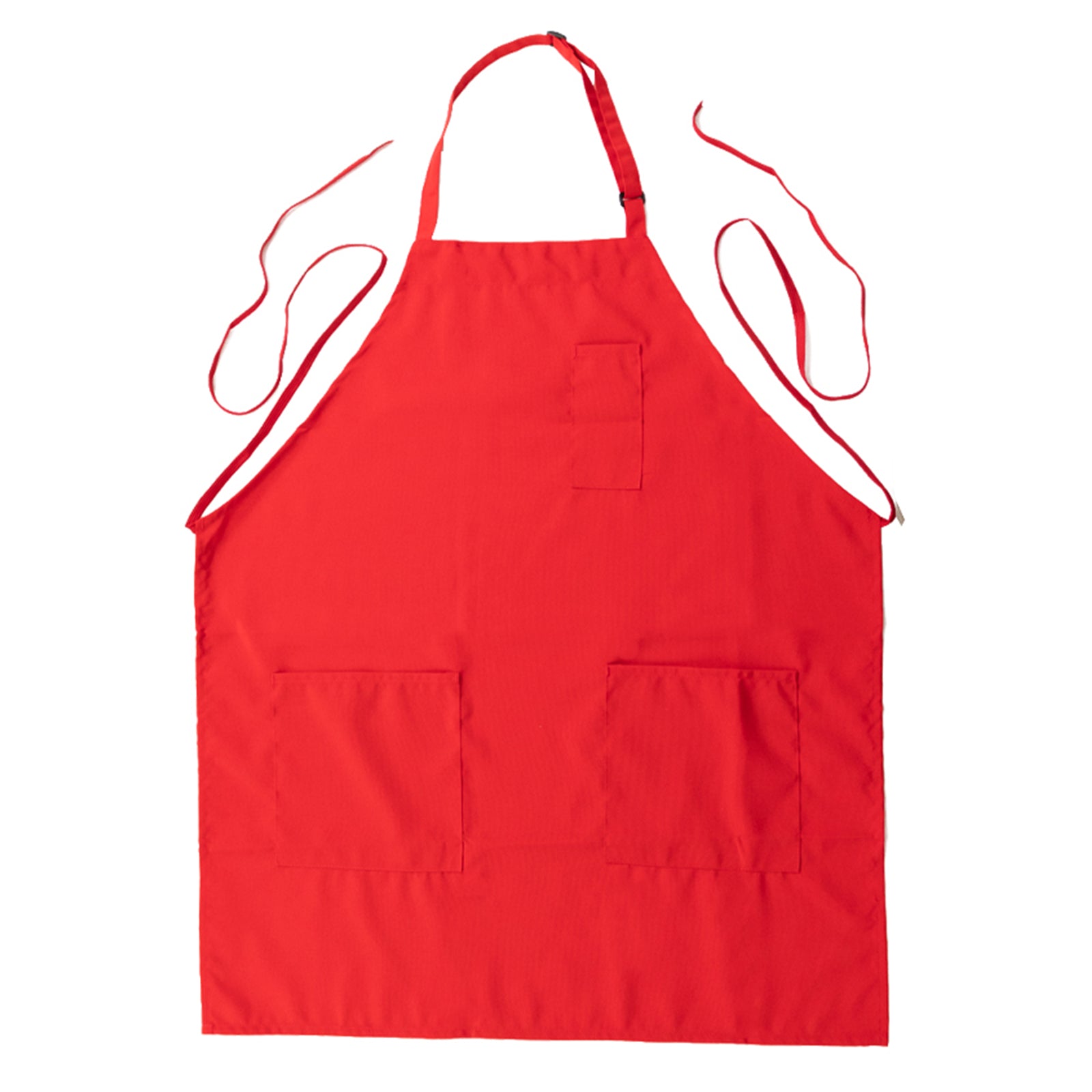 Red Premium Polyester Cooking Chef Apron with Adjustable Neck and Long Ties, Waterdrop Resistant 2 Pockets Unisex Kitchen Bib Apron - Bell Racket Store