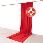 Red Scuba Polyester Event Curtain Drapes, Durable Flame Resistant Backdrop Event Panel Wrinkle Free with Rod Pockets - 5ftx14ft - Bell Racket Store