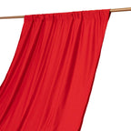 Red Scuba Polyester Event Curtain Drapes, Durable Flame Resistant Backdrop Event Panel Wrinkle Free with Rod Pockets - 5ftx14ft - Bell Racket Store
